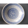 Vintage! Chinese - Dragon / Chrysanthemum - JingDeZhen - Translucent Rice Eye - Set Of 4 Rice Bowls