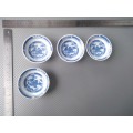 Vintage! Chinese - Canton Blue Willow - JingDeZhen - Set Of 4 Rice Bowls