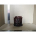 Africana! Hand Carved - Wooden Coaster Set In Caddy/Holder With Ashtray Lid - Elephant Design