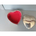 Vintage! Silver Plated Nickel Heart Shaped Trinket Box