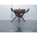 Africana! Hand Carved - Interlocking Tripod Stand With Salad / Serving Bowl