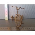 Vintage! Miniature Handmade Brass Wire Tricycle Sculpture
