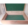 Vintage! Wooden Jewelry Box With Felt Inlay