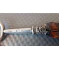 Vintage - Horn Handle Carving Fork (Sterling Silver Collar)