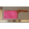 Faux Pink Leather - Coin Purse  - Rectangle Shaped Pouch Bag
