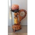 Unique! Vintage! Spanish Mid-Century Brutalist - Large Hand-Carved - Candle Holder