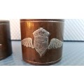 Antique! - Trench Art - Royal Navy - H.M.S Eagle - Pair Of Napkin Rings