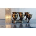 Vintage! Set Of 6 Stained Brass Chalices For Printers Tray / Dollhouse.