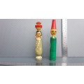 Vintage! Egyptian - Wood Spindle Doll Handmade Hand Painted Figurines