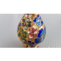 Vintage! Chinese Cloisonné Enamel - Miniature Vase w/handles