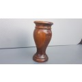 Vintage!  Small Wood Turned Vase 15.5cm Tall.