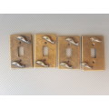 Vintage ! Brass Electrical Cover Plates Set Of 4