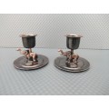 Vintage! Brass Finish Souvenir Elephant Candle Holders.