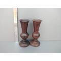 Vintage! Beautiful Pair Of Hand Carved Wooden Vases.