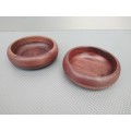 Vintage! Pair Of Hand Made Wooden Bowls 14cm.