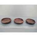 Vintage! Trio Of Wooden Trinket / Pin Dishes.