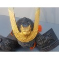 Vintage!  Decorative Cast Iron Japanese Samurai Helmet.