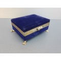 Vintage! Dorothy Gray Royal Blue Velvet Jewelry Case.