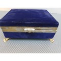 Vintage! Dorothy Gray Royal Blue Velvet Jewelry Case.