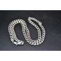 Vintage! - ITALIAN Sterling Silver - Cut curb Chain: 6-7mm wide, 55cm - Heavy 39.5 grams