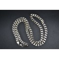 Vintage! - ITALIAN Sterling Silver - Cut curb Chain: 6-7mm wide, 55cm - Heavy 39.5 grams