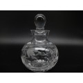 Vintage! Clear Cut Glass Etched Perfume Bottle With Stopper Floral Pattern