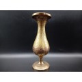 Vintage! Hand Etched Brass Bud Vase.