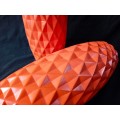 Vibrant 40cm Tall Diamond Cone Orange Vases (Set of 2)