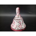 Vintage! Italian Ceramic Pottery - Deruta Bell - Geometric Bird design - Signed