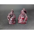 Vintage! Set of 2 Mini Buddha Figurines - Health and Travel Buddha