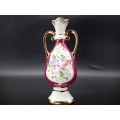Vintage! Lemoges - Porcelain - Floral - Twin Handle - Miniature Vase