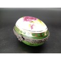 Vintage! Porcelain Egg - Floral - Collectable Pill Box