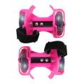 Flashing Small Whirlwind Pulley Adjustable Simply Roller Skating Shoes - Pink And Blue