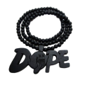 Dope Pendant Hip Hop Necklace Good Wood Extra Long Necklace - Brown , Black And White Available
