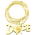 Dope Pendant Hip Hop Necklace Good Wood Extra Long Necklace - Brown , Black And White Available