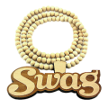 Swag Pendant Hip Hop Necklace Good Wood Extra Long Necklace - Black And White Available