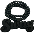 Swag Pendant Hip Hop Necklace Good Wood Extra Long Necklace - Black And White Available