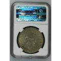 1956 South Africa 5 Shilling Silver Coin NGC Graded AU 55
