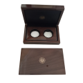 2 x Original SA Mint Wooden Box + Original Mint Packaging- Each Box Holds 2 x 1oz Coins
