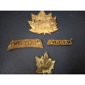 Boer War QVC Canadian General Service Cap Badge 60mm x 55mm ,Collar Tab and two Titles