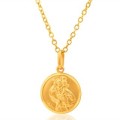 9 k-Solid 9 carat  Gold - Saint Christopher 12 mm wide