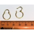 9  carat  Solid Gold  , Medium hoops---    Diamond cut facetted  earrings