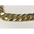 9  carat - Gold Flat links ,Heavy curb gents bracelet  -cm 23 long  -  8.5 mm.wide- clearance