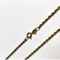 9K solid  9 carat gold , Rope type necklace suitable  for  pendants ------- cm 50 long