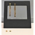 Imported hanging  Earrings   ,extra long - Gold colour ,fashioned of  Solid Sterling Silver 925
