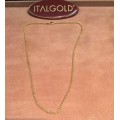9  carat ------- Imported  yellow  Gold  Belcher - Rolo` necklace links 3,2 mm. wide --  cm 50 long
