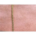9  carat ------- Imported  yellow  Gold  Belcher - Rolo` necklace links 3,2 mm. wide --  cm 50 long