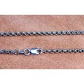 9  carat------------ Imported   white Gold - Belcher -Rolo necklace-links mm2 .5 wide - cm 42 long