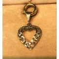 9K   solid  9 carat Yellow Gold - imported  Large Filigree Heart pendant