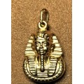 9K solid  9 carat yellow Gold , stunning imported- large size  KIng TUT charm pendant